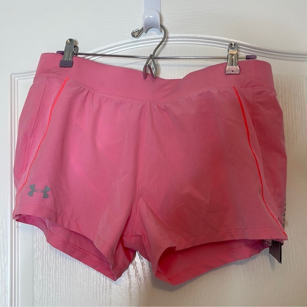 Under Armour UA Qualifier Speedpocket Running Shorts Pink Large